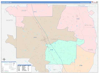 Turner County, GA ColorCast style ZIP Code wall map