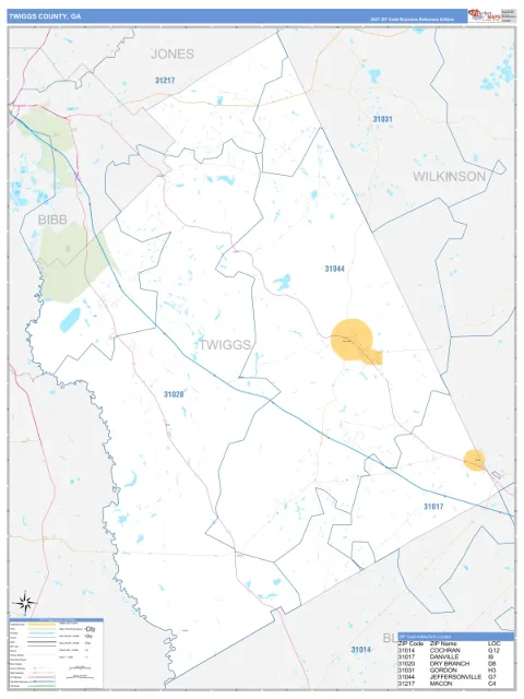 Twiggs County, GA map