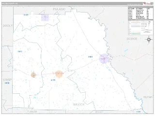 Wilcox County, GA Classic style ZIP Code wall map