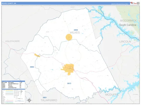 Wilkes County, GA map