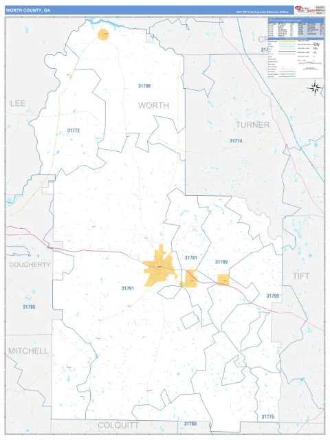 Worth County, GA map