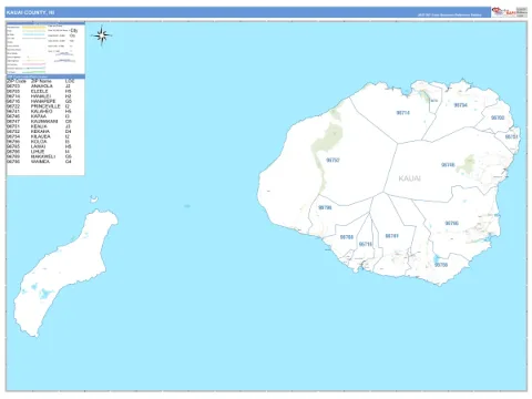 Kauai County, HI map