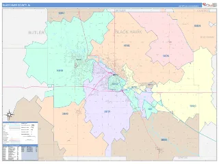 Black Hawk County, IA ColorCast style ZIP Code wall map