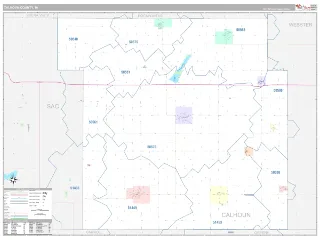 Calhoun County, IA Classic style ZIP Code wall map