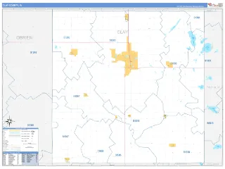 Clay County, IA Business Reference style ZIP Code wall map