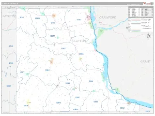 Clayton County, IA Classic style ZIP Code wall map