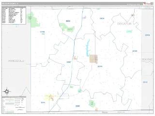 Decatur County, IA Classic style ZIP Code wall map