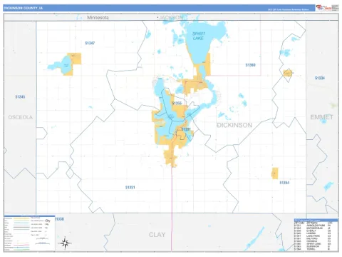 Dickinson County, IA map