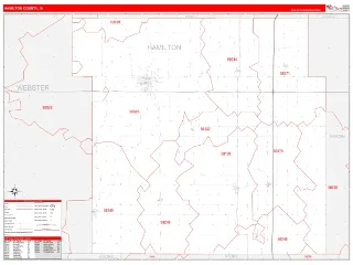 Hamilton County, IA RedLine style ZIP Code wall map