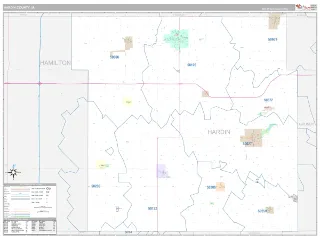Hardin County, IA Classic style ZIP Code wall map