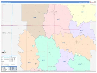 Hardin County, IA ColorCast style ZIP Code wall map