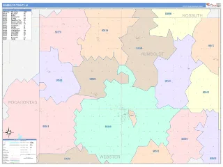 Humboldt County, IA ColorCast style ZIP Code wall map