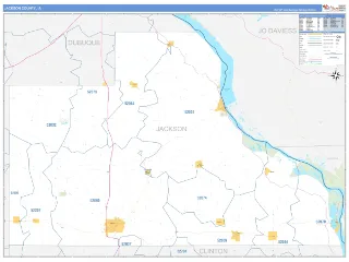 Jackson County, IA Business Reference style ZIP Code wall map