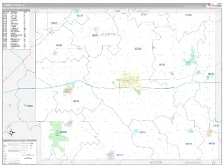 Jasper County, IA Classic style ZIP Code wall map