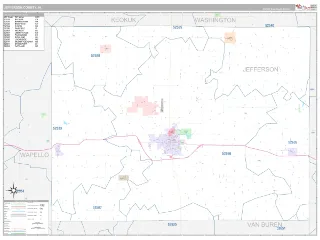 Jefferson County, IA Classic style ZIP Code wall map