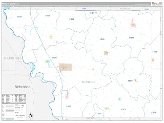 Monona County, IA Classic style ZIP Code wall map