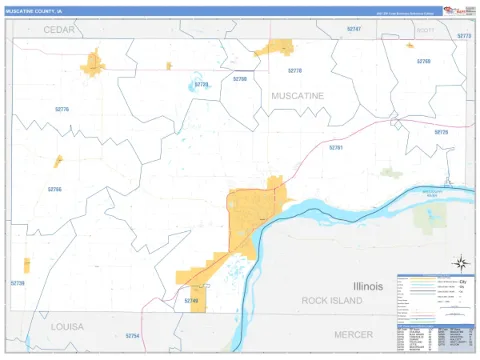 Muscatine County, IA map