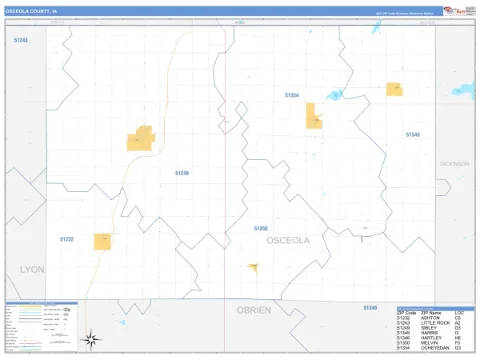 Osceola County, IA map