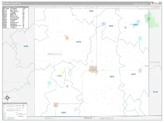 Ringgold County, IA Classic style ZIP Code wall map