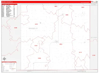 Ringgold County, IA RedLine style ZIP Code wall map