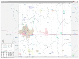 Story County, IA Classic style ZIP Code wall map