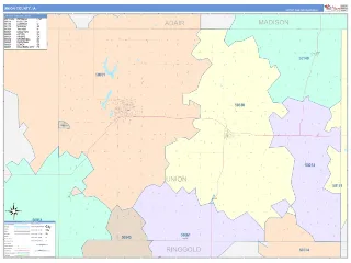 Union County, IA ColorCast style ZIP Code wall map