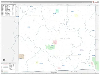 Van Buren County, IA Classic style ZIP Code wall map