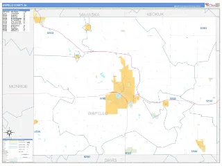 Wapello County, IA Business Reference style ZIP Code wall map