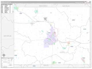 Wapello County, IA Classic style ZIP Code wall map