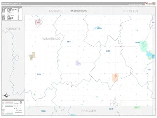 Winnebago County, IA Classic style ZIP Code wall map