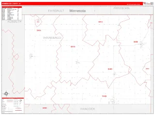 Winnebago County, IA RedLine style ZIP Code wall map
