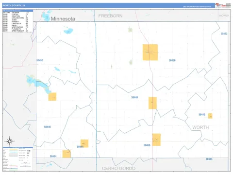 Worth County, IA map