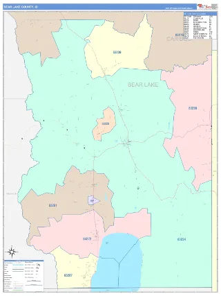 Bear Lake County, ID ColorCast style ZIP Code wall map