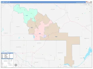 Blaine County, ID ColorCast style ZIP Code wall map