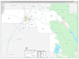 Bonneville County, ID Classic style ZIP Code wall map