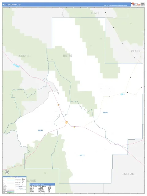 Butte County, ID map