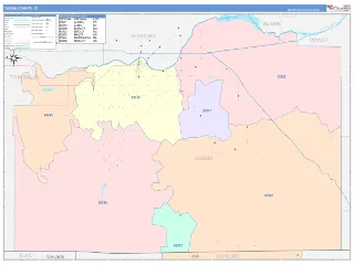 Cassia County, ID ColorCast style ZIP Code wall map