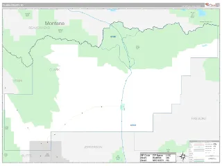 Clark County, ID Classic style ZIP Code wall map