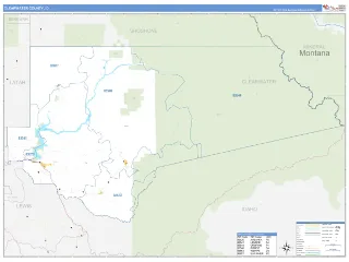 Clearwater County, ID Business Reference style ZIP Code wall map