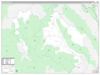 Custer County, ID Classic style ZIP Code wall map