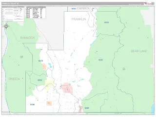 Franklin County, ID Classic style ZIP Code wall map