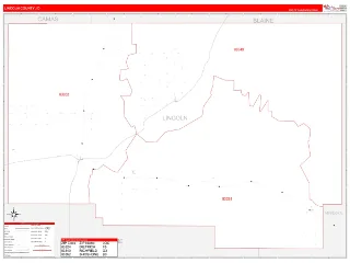 Lincoln County, ID RedLine style ZIP Code wall map