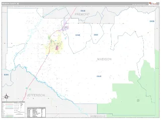 Madison County, ID Classic style ZIP Code wall map