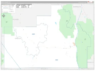 Oneida County, ID Classic style ZIP Code wall map