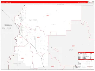 Payette County, ID RedLine style ZIP Code wall map