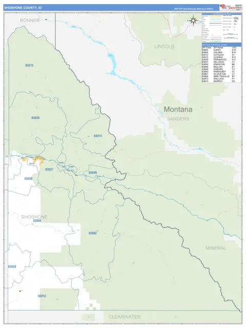 Shoshone County, ID map