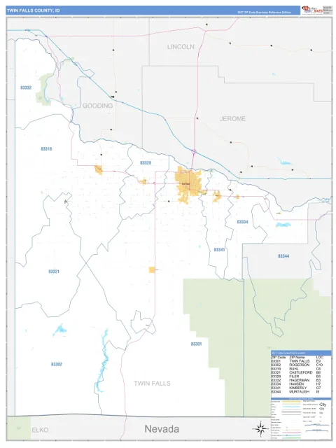 Twin Falls County, ID map
