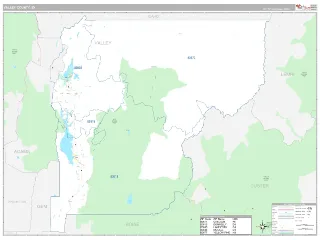 Valley County, ID Classic style ZIP Code wall map