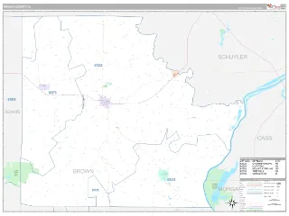 Brown County, IL Classic style ZIP Code wall map