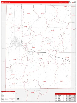 Knox County, IL RedLine style ZIP Code wall map